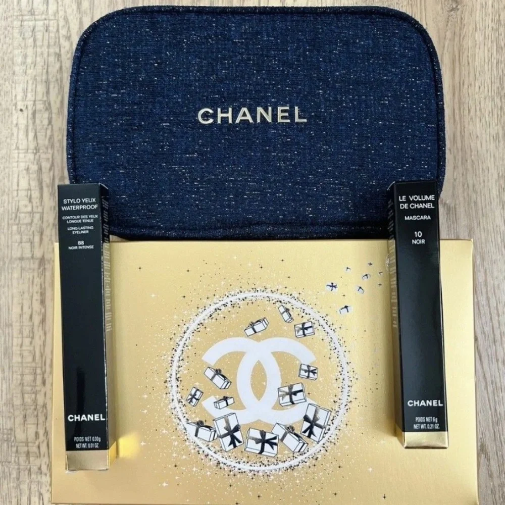CHANEL  A Sight to See Eye Makeup Set FULL SIZE MASCARA EYELINER PLUS MAKEUP BAG